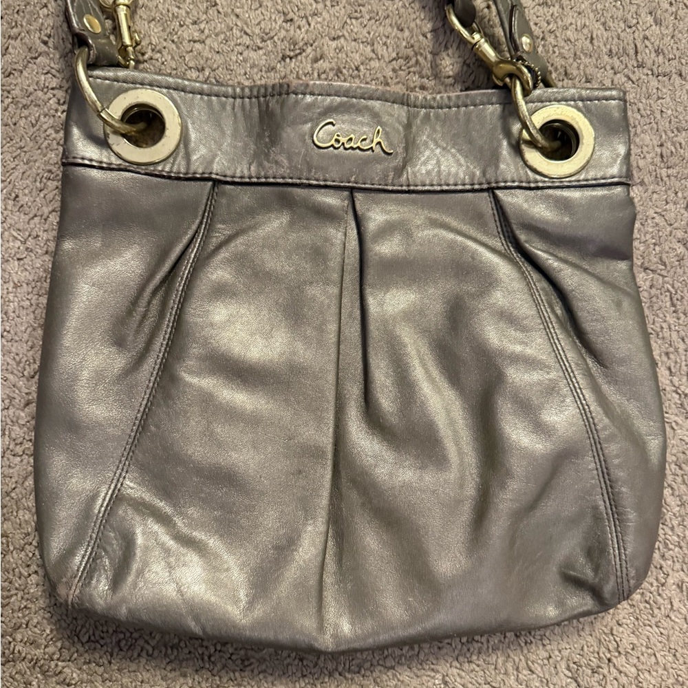Coach Gray Leather Shoulder/ crossbody Bag